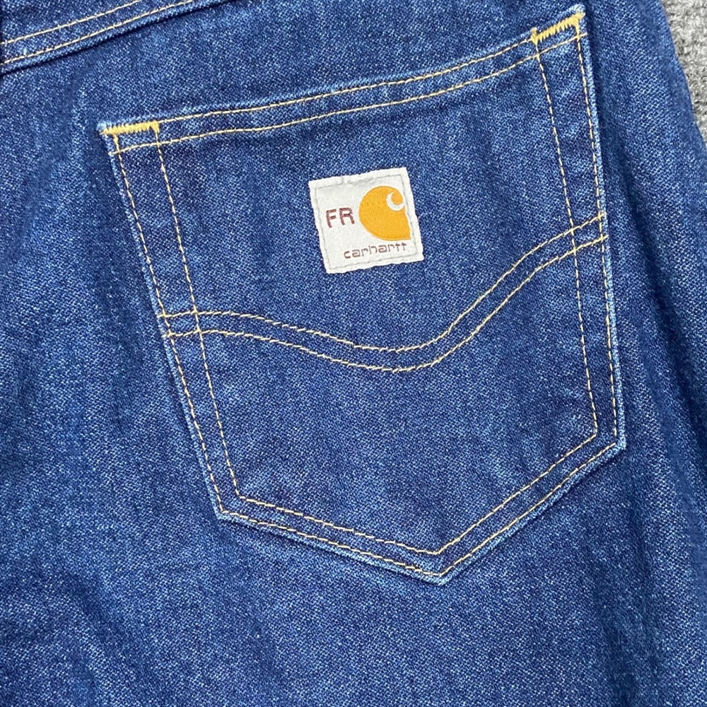 Carhartt Flame Resistant Denim Jeans Mens 33x30 Dark Wash Cotton Workwear 280-83